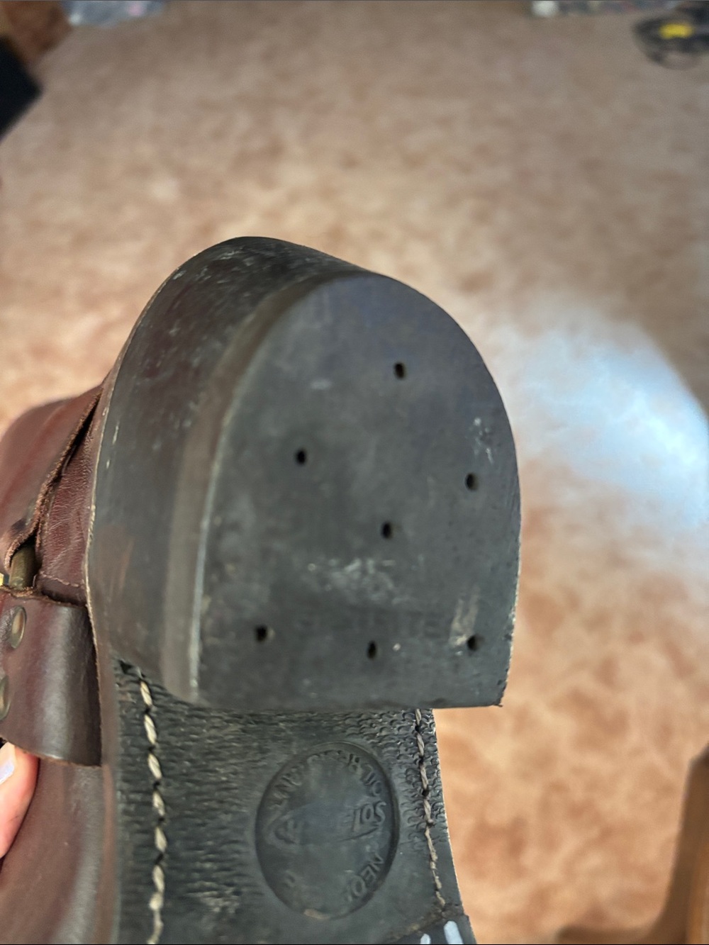 Frye Brown Leather Harness Heeled Boots - Picture 7 of 7